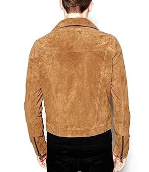 World Of Leather Men's Tan Lambskin Suede Leather Jacket